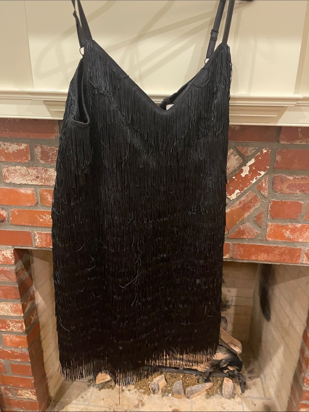 Tuckernuck Black Fringe Slip Dress